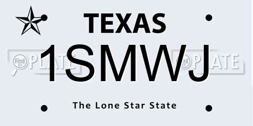 1SMWJ Texas License Plate