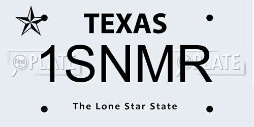 1SNMR Texas License Plate