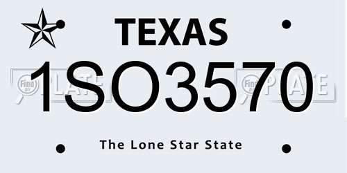 1SO3570 Texas License Plate