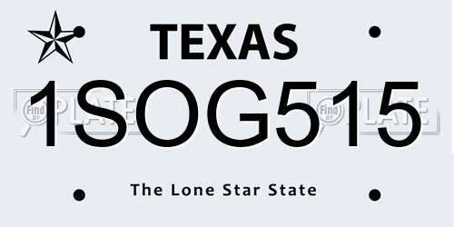 1SOG515 Texas License Plate
