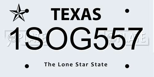 1SOG557 Texas License Plate