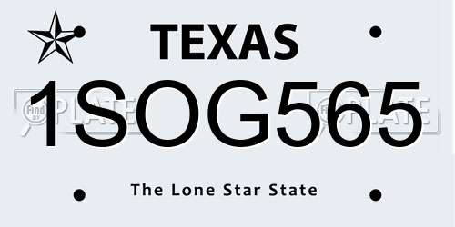1SOG565 Texas License Plate