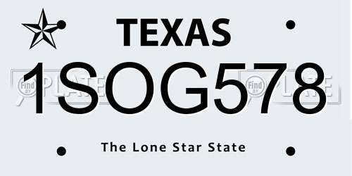 1SOG578 Texas License Plate