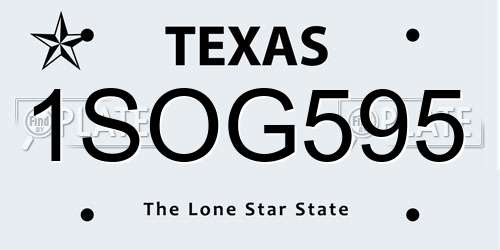 1SOG595 Texas License Plate