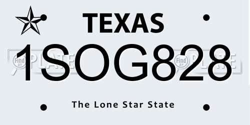 1SOG828 Texas License Plate