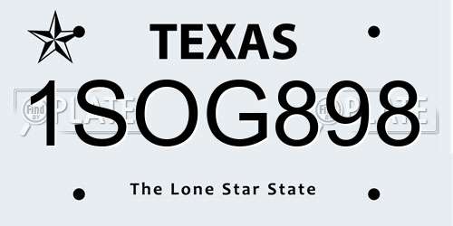 1SOG898 Texas License Plate