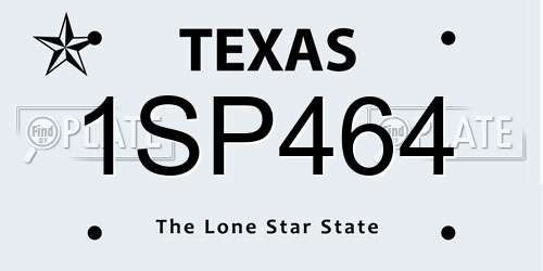 1SP464 Texas License Plate