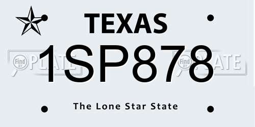 1SP878 Texas License Plate