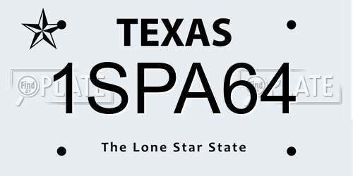1SPA64 Texas License Plate