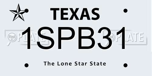 1SPB31 Texas License Plate