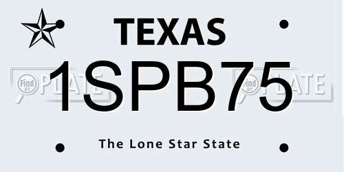 1SPB75 Texas License Plate