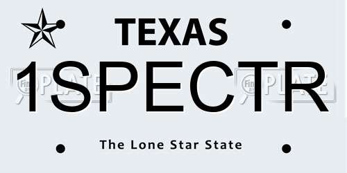 1SPECTR Texas License Plate