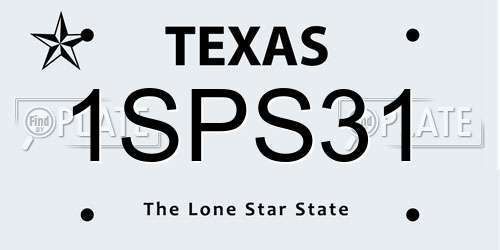 1SPS31 Texas License Plate
