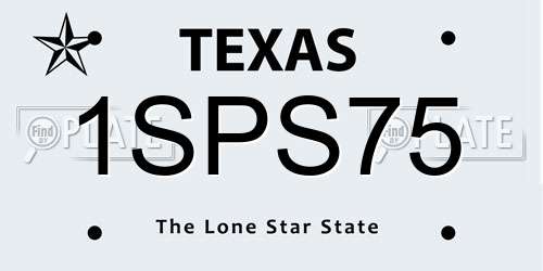 1SPS75 Texas License Plate