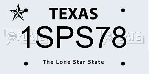 1SPS78 Texas License Plate