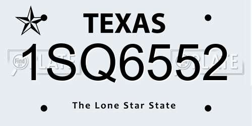 1SQ6552 Texas License Plate