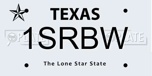 1SRBW Texas License Plate