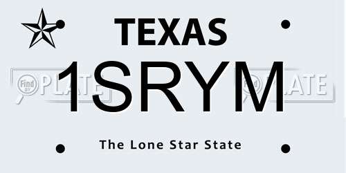 1SRYM Texas License Plate