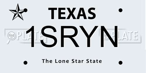 1SRYN Texas License Plate