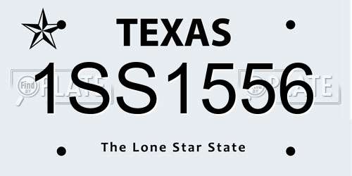 1SS1556 Texas License Plate