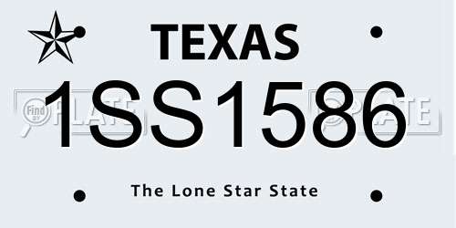 1SS1586 Texas License Plate