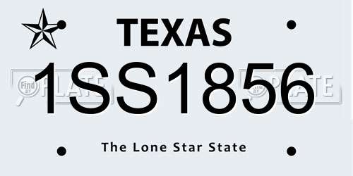 1SS1856 Texas License Plate