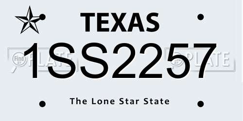 1SS2257 Texas License Plate