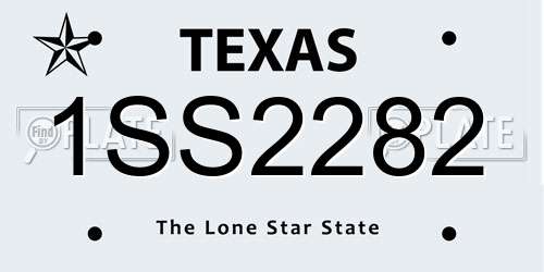 1SS2282 Texas License Plate