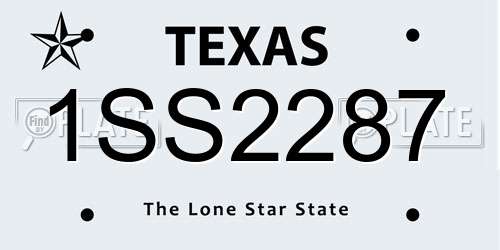 1SS2287 Texas License Plate
