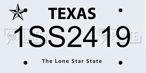 1SS2419 Texas License Plate