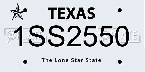 1SS2550 Texas License Plate