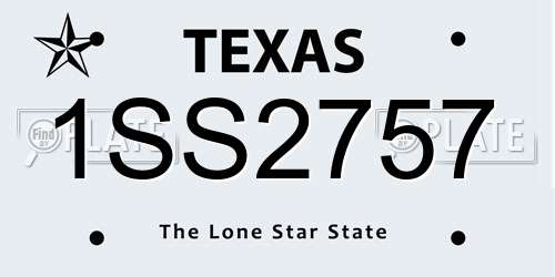 1SS2757 Texas License Plate