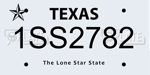 1SS2782 Texas License Plate