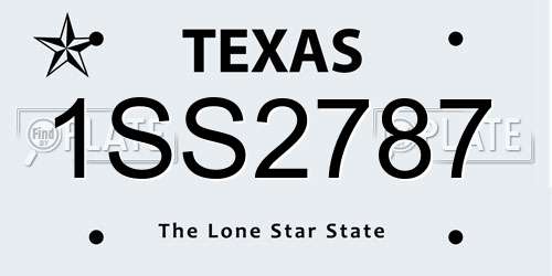 1SS2787 Texas License Plate