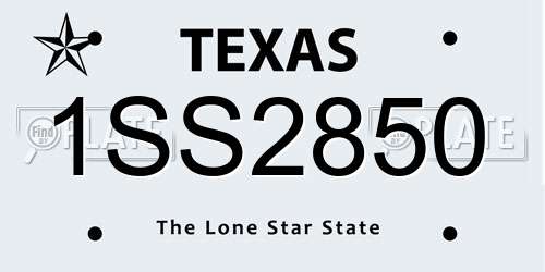 1SS2850 Texas License Plate