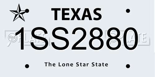 1SS2880 Texas License Plate