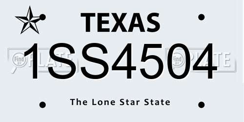 1SS4504 Texas License Plate