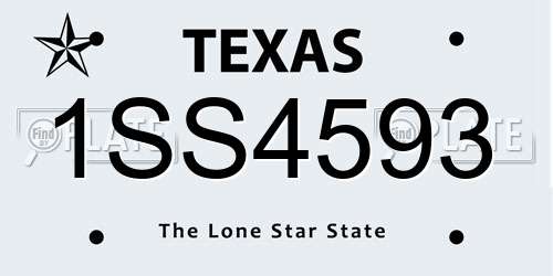 1SS4593 Texas License Plate