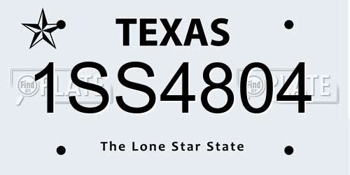 1SS4804 Texas License Plate