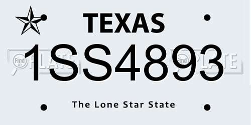 1SS4893 Texas License Plate