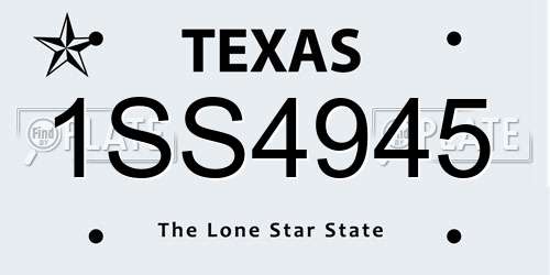 1SS4945 Texas License Plate