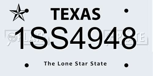 1SS4948 Texas License Plate