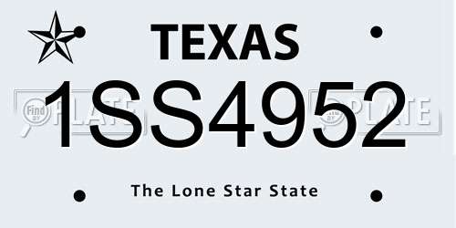 1SS4952 Texas License Plate