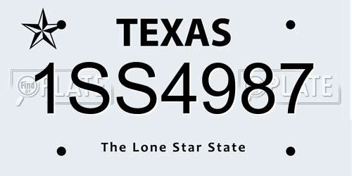 1SS4987 Texas License Plate