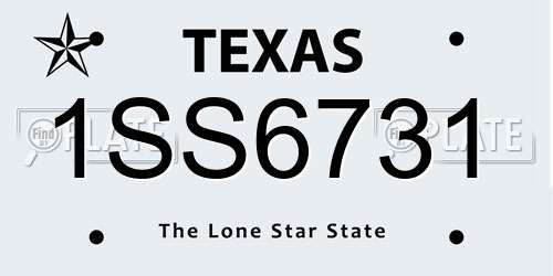 1SS6731 Texas License Plate