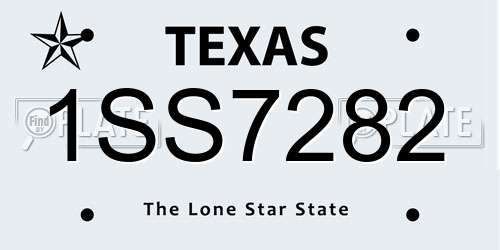 1SS7282 Texas License Plate