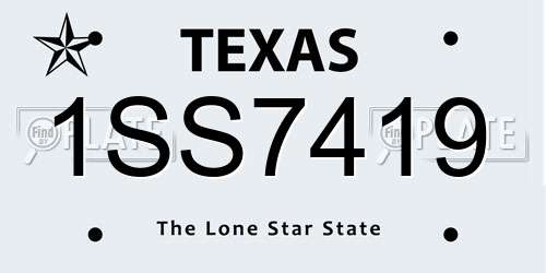 1SS7419 Texas License Plate