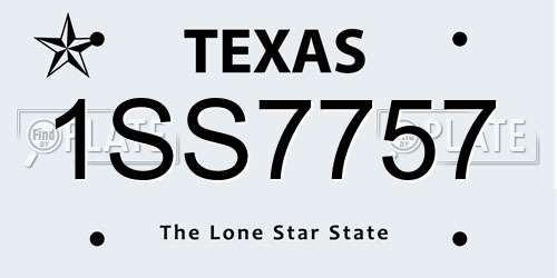 1SS7757 Texas License Plate