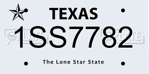 1SS7782 Texas License Plate
