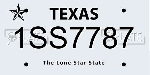 1SS7787 Texas License Plate